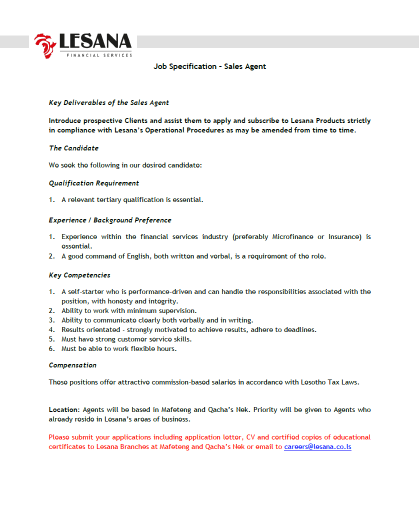 Lesana-Sales-Agents-Advert